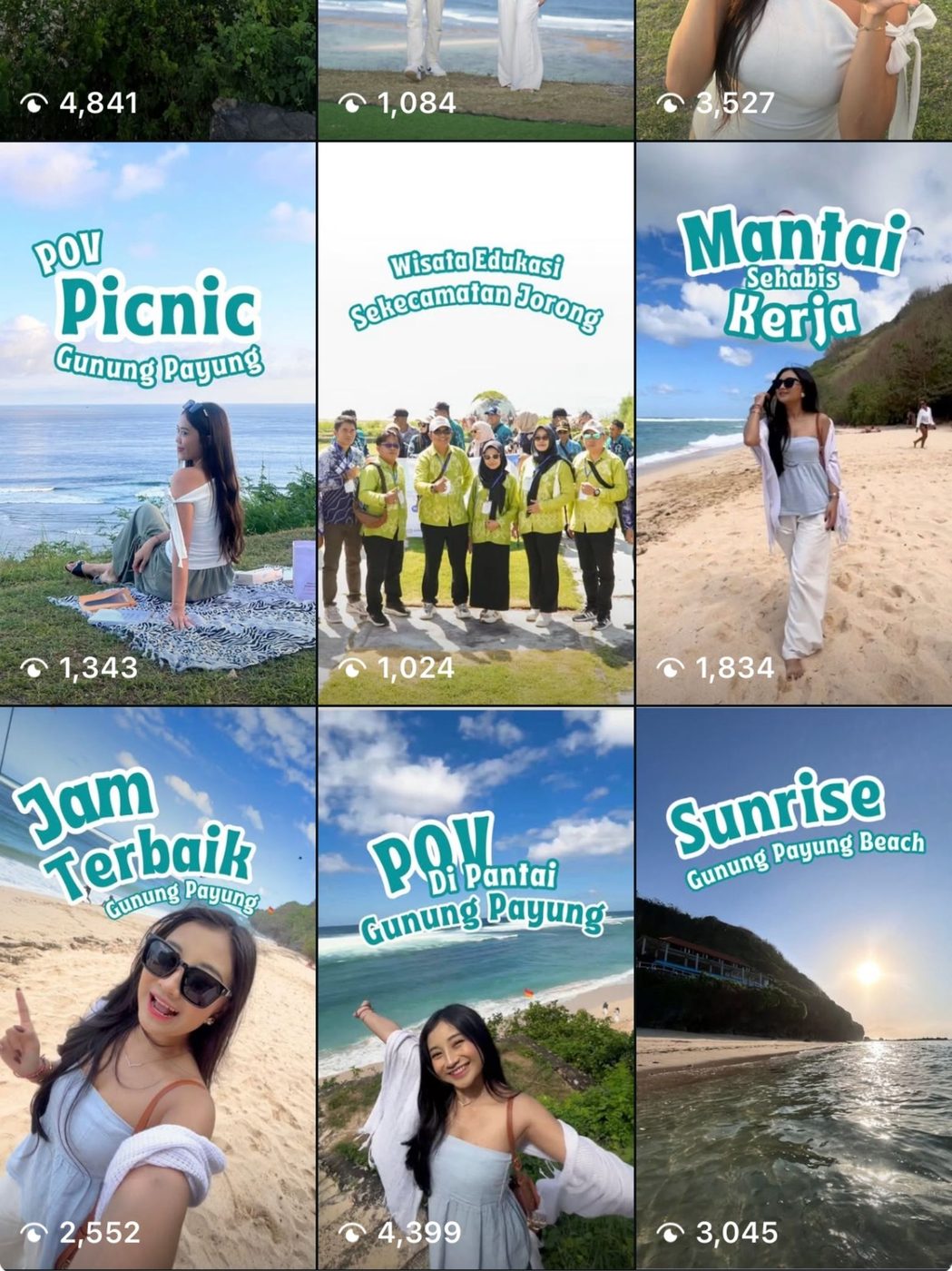 Pantai Gunung Payung social media portfolio