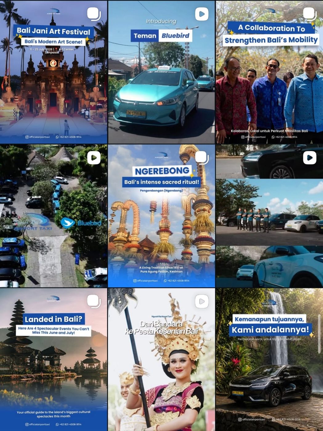 Ngurah Rai Airport Taxi social media portfolio